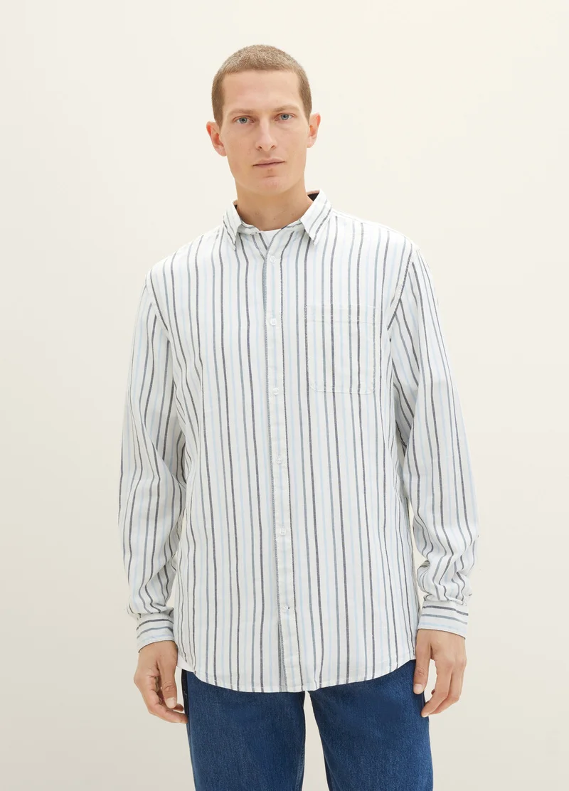 Tom Tailor Striped Shirt Off White Colorful Stripe