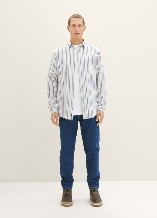 Tom Tailor Striped Shirt Off White Colorful Stripe - 1038777-33892