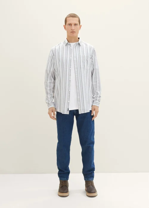 Tom Tailor Striped Shirt Off White Colorful Stripe