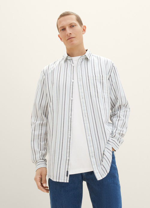 Tom Tailor Striped Shirt Off White Colorful Stripe - 1038777-33892