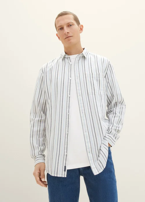 Tom Tailor Striped Shirt Off White Colorful Stripe