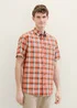Tom Tailor Short Sleeve Shirt Orange Multicolour Check