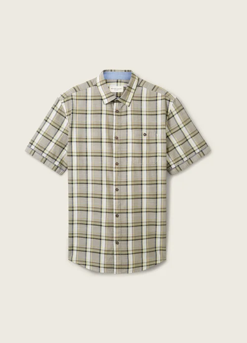 Tom Tailor Short Sleeve Shirt Olive Multicolor Check