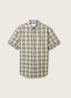 Tom Tailor Short Sleeve Shirt Olive Multicolor Check - 1040458-35373