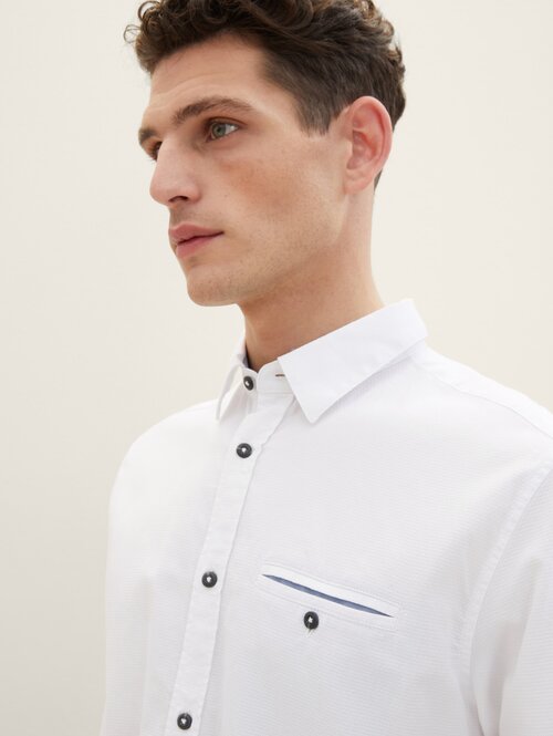 Tom Tailor Textured Shirt White - 1040129-20000