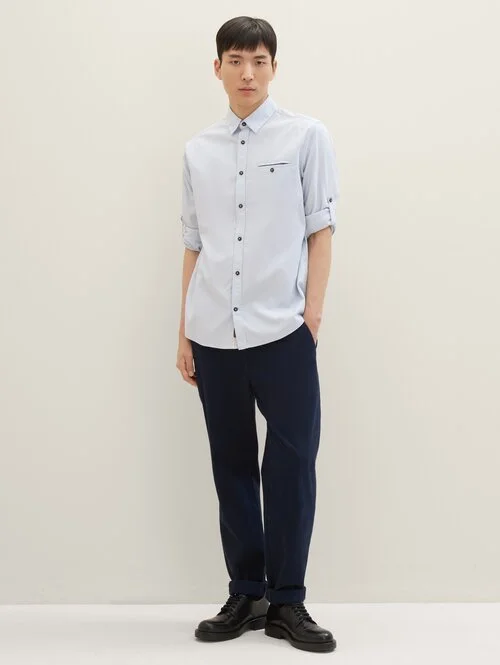 Tom Tailor Textured Shirt Light Blue Small Structure