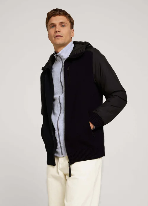 Tom Tailor Cardigan With A Hood Black