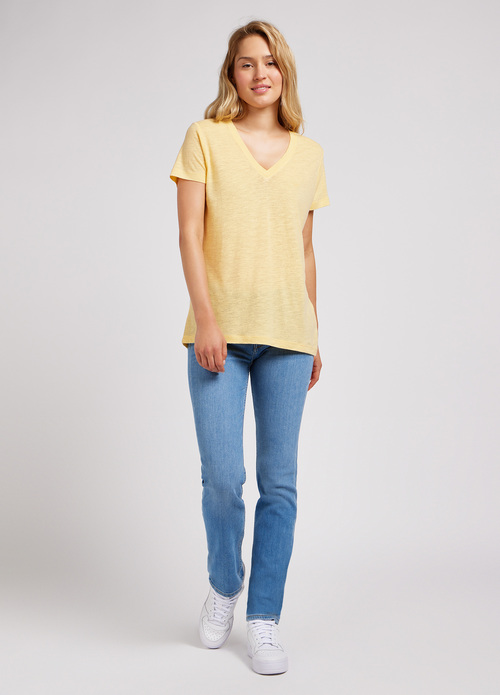 Lee V Neck Tee Vermeil - 112350205