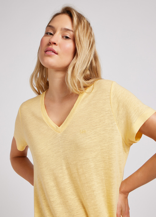 Lee V Neck Tee Vermeil - 112350205