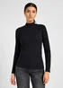 Lee Ribbed Long Sleeve High Neck Unionall Black