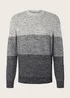 Tom Tailor Knitted Jumper With Texture Off White Navy Block Stripe