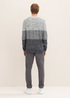 Tom Tailor Knitted Jumper With Texture Off White Navy Block Stripe - 1034936-31228