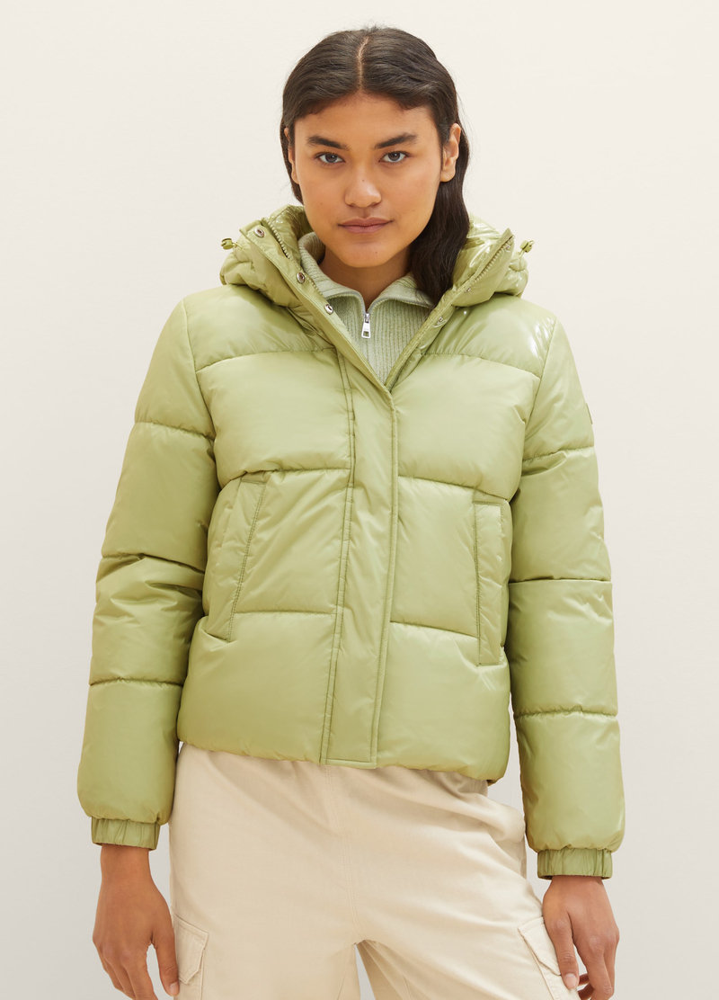 Denim Tom Tailor Puffer Jacket Dusty Pear Green - 1037590-32256