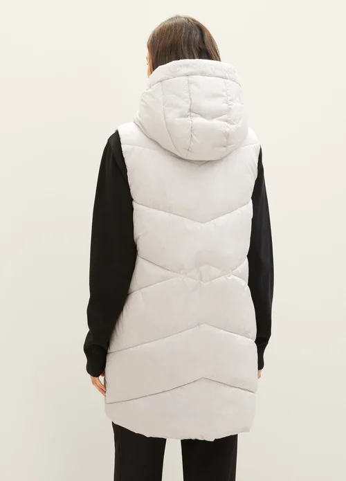 Tom Tailor Long Vest With A Hood Clouds Grey