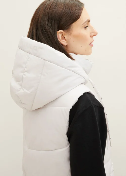 Tom Tailor Long Vest With A Hood Clouds Grey