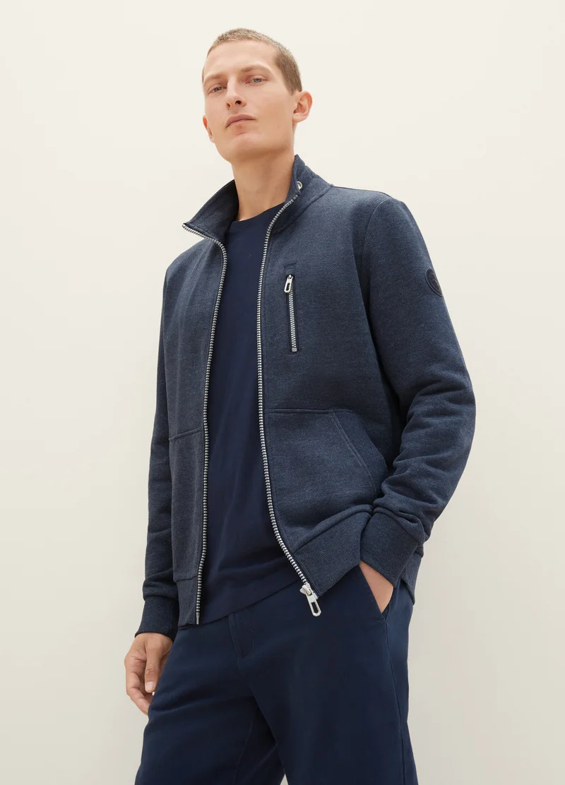 Tom Tailor Stand Up Jacket Sky Captain Blue White Melange