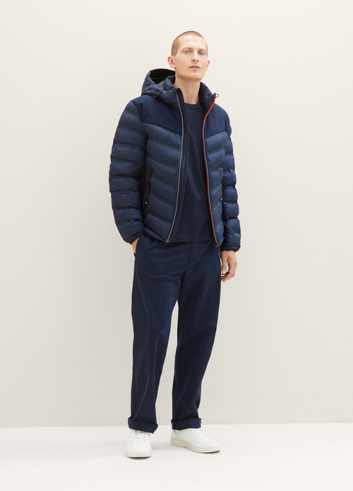 Tom Tailor Hybrid Jacket With A Hood Sky Captain Blue - 1037341-10668