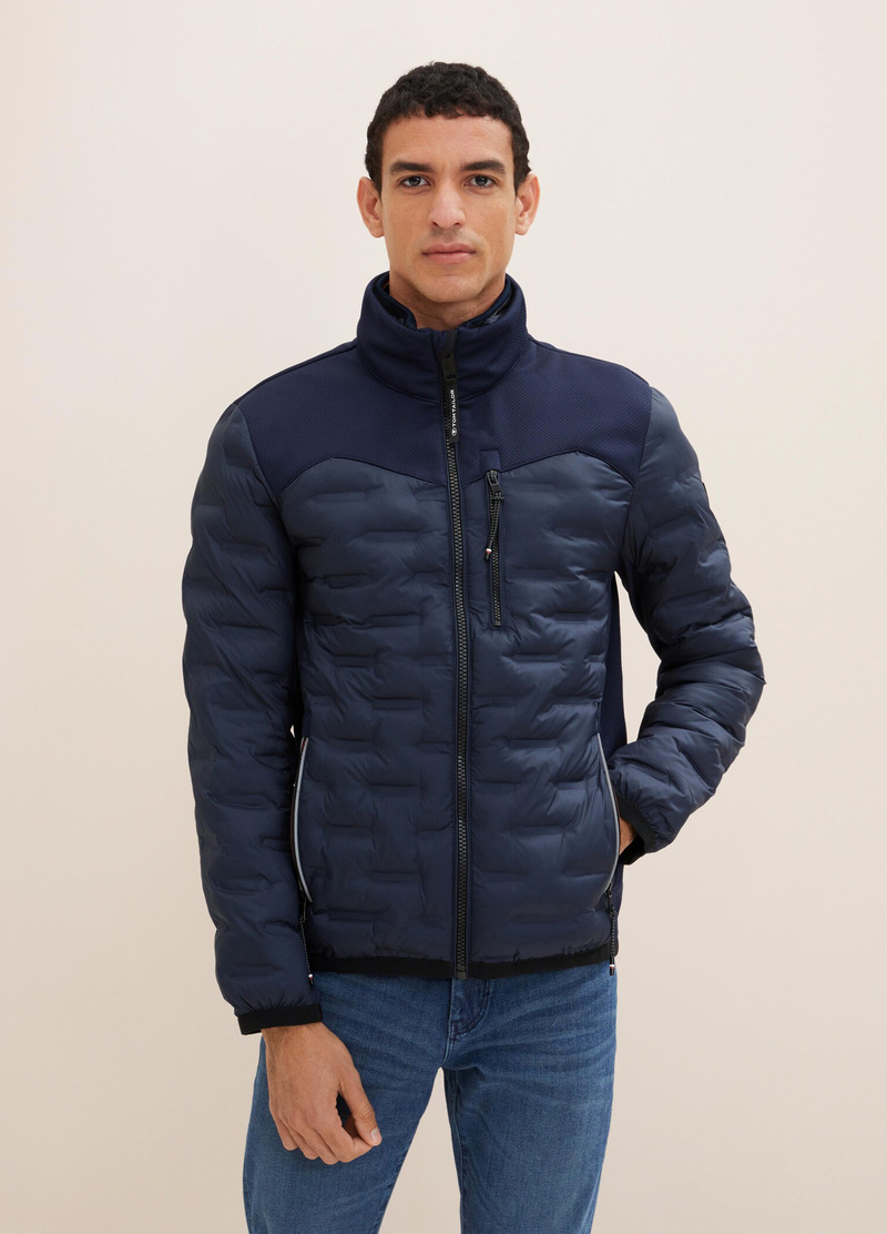 Tom Tailor Regular Fit Hybrid Jacket With Quilting Sky Captain Blue - 1034036-10668