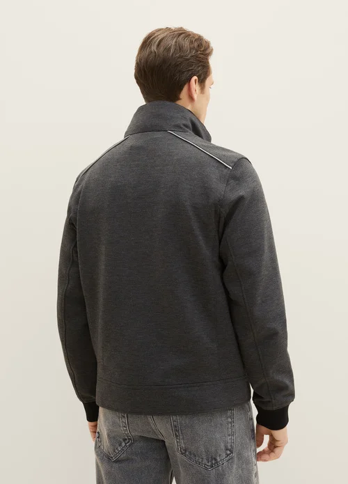Tom Tailor Jacket With A Concealed Hood Anthracite Knitted Structure
