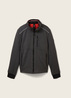 Tom Tailor Jacket With A Concealed Hood Anthracite Knitted Structure - 1037324-31109