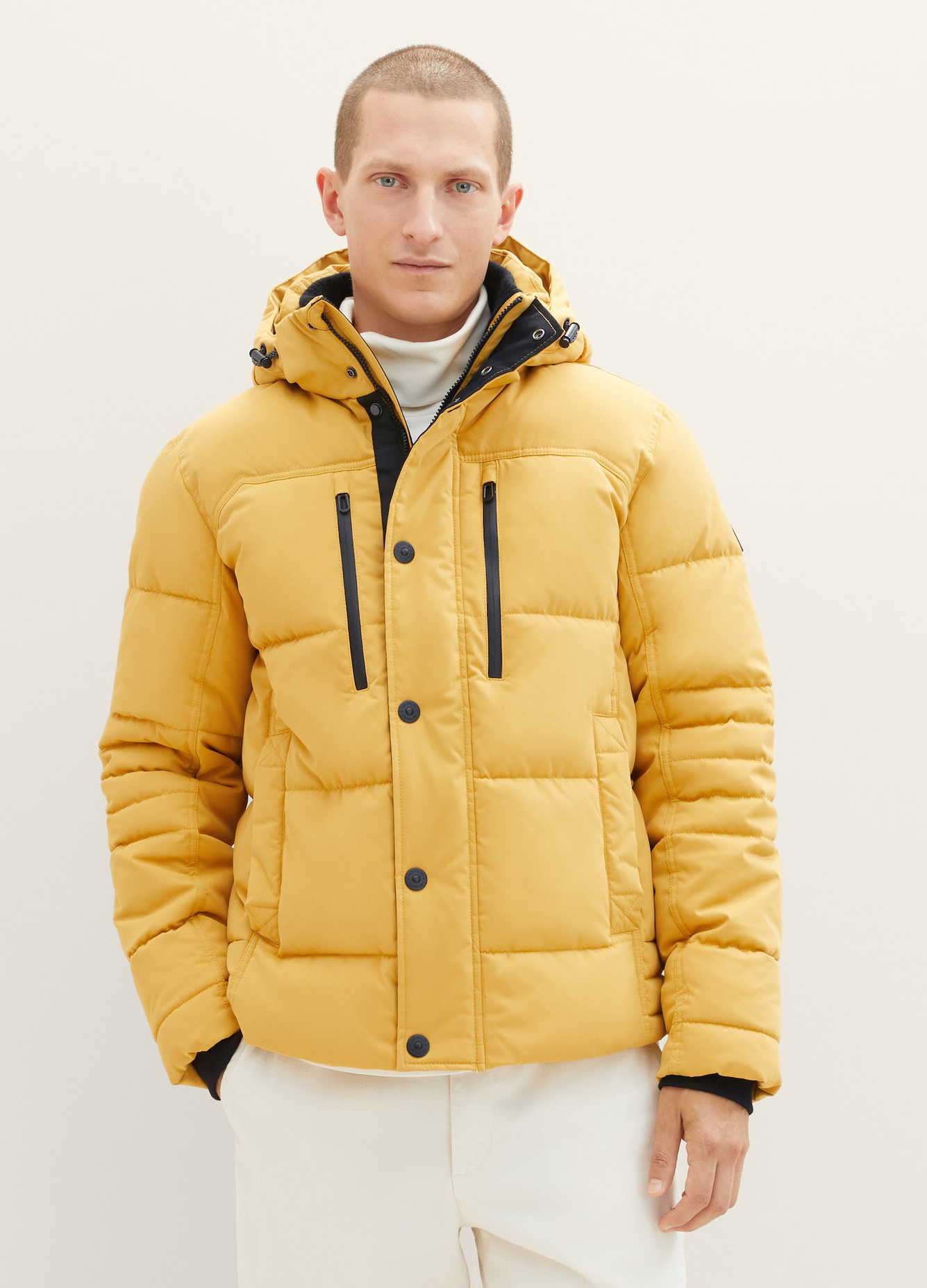 Tom Tailor Puffer Jacket With A Detachable Hood Golden Fall - 1037346-10533