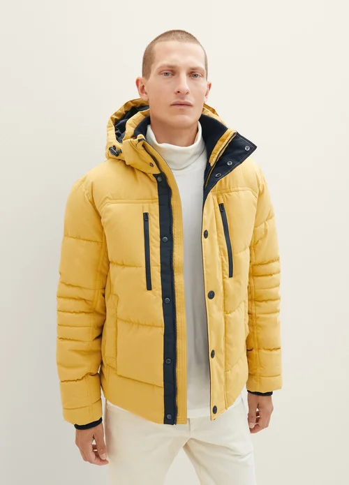 Tom Tailor Puffer Jacket With A Detachable Hood Golden Fall
