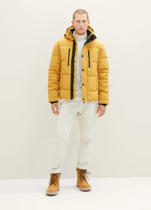 Tom Tailor Puffer Jacket With A Detachable Hood Golden Fall