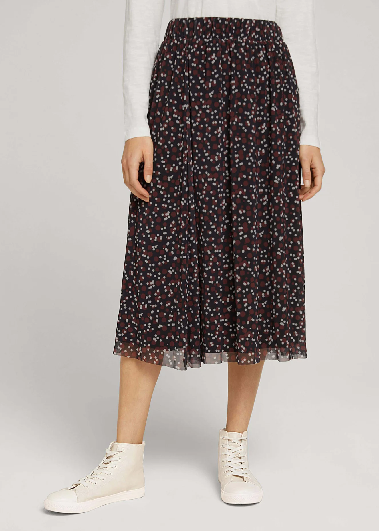 Tom Tailor Skirt Printed Mesh Black Small Dot Design