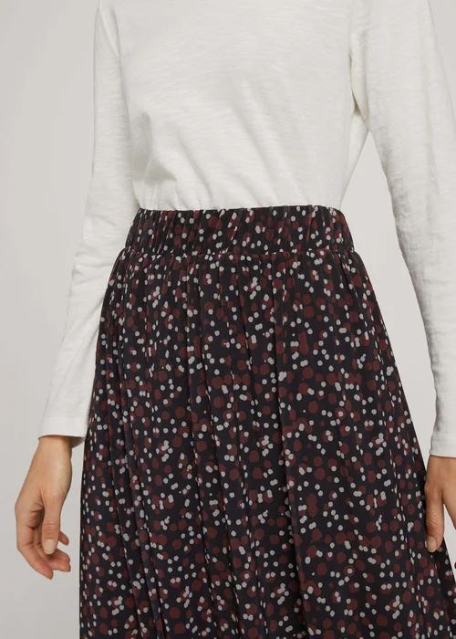 Tom Tailor Skirt Printed Mesh Black Small Dot Design