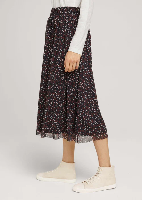 Tom Tailor Skirt Printed Mesh Black Small Dot Design