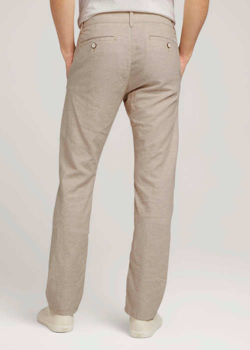 Tom Tailor Travis Cotton Linen Chino Beige Chambray - 1025032-22108