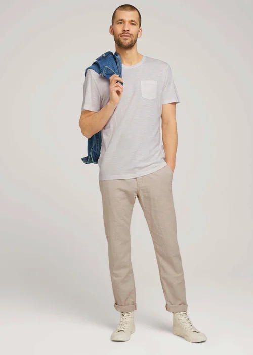 Tom Tailor Travis Cotton Linen Chino Beige Chambray