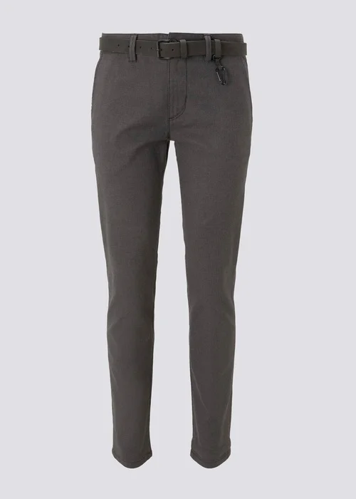 Tom Tailor Textured Chinos Grey Brown Check Yarn Dye