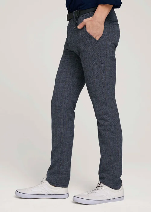 Tom Tailor Textured Chinos Navy Grindle Check