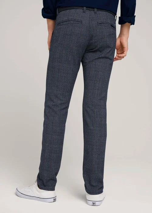 Tom Tailor Textured Chinos Navy Grindle Check