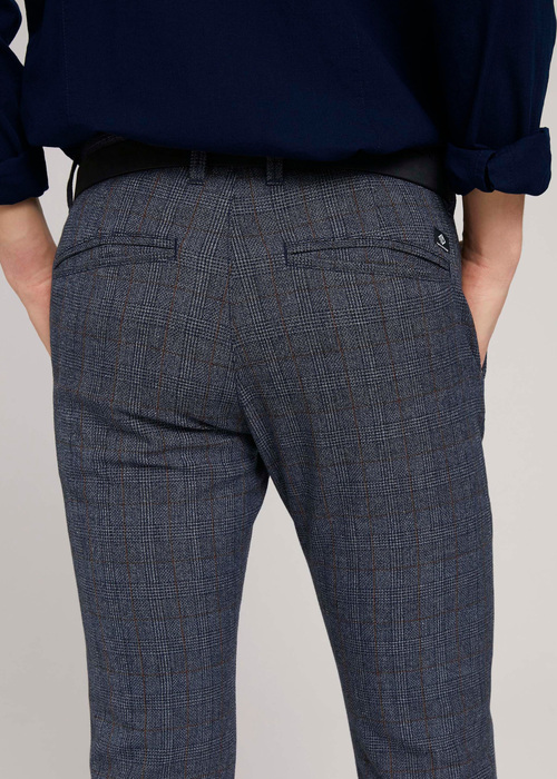 Tom Tailor Textured Chinos Navy Grindle Check - 1020451-25904