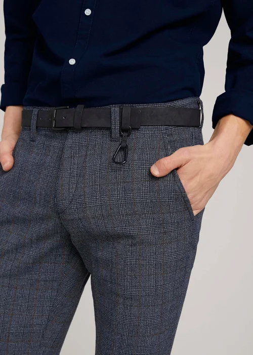 Tom Tailor Textured Chinos Navy Grindle Check
