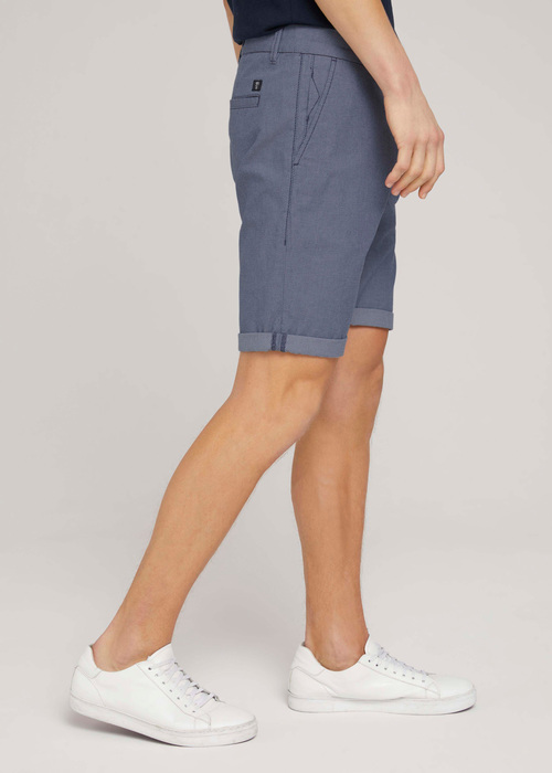 Tom Tailor Chino Shorts Blue White Diamond Dobby - 1024574-24951