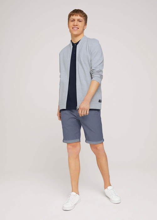 Tom Tailor Chino Shorts Blue White Diamond Dobby - 1024574-24951