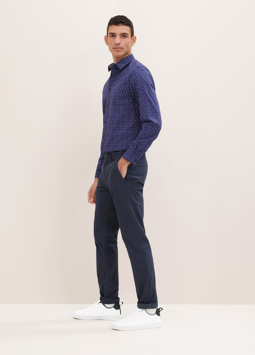 Tom Tailor Washed Slim Chinos Sky Captain - 1035046-10668