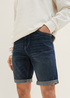 Tom Tailor Denim Shorts Used Dark Stone Blue Denim - 1035654-10120