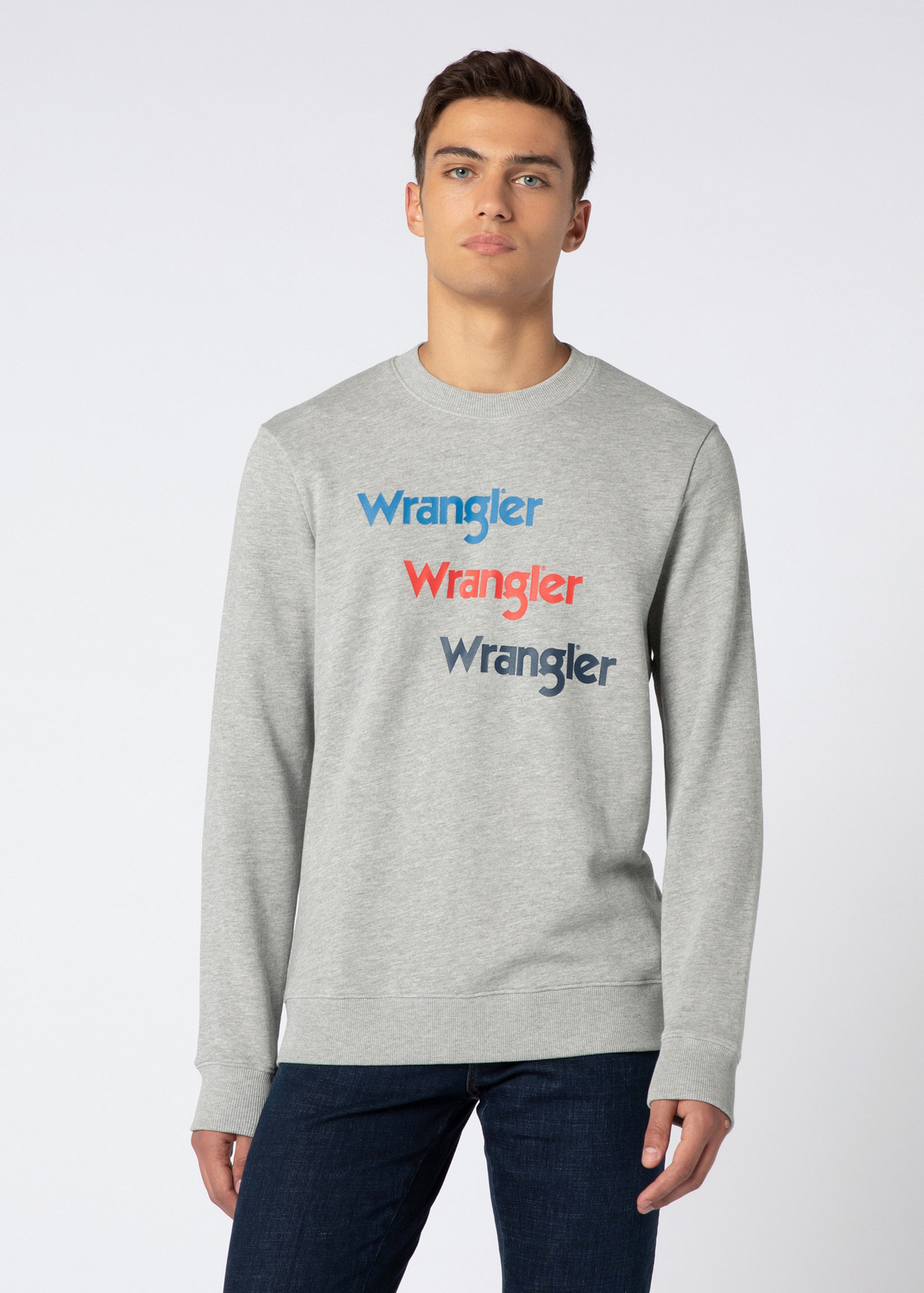 Wrangler Repeat Sweat Mid Grey Mel - W6A5HAX37