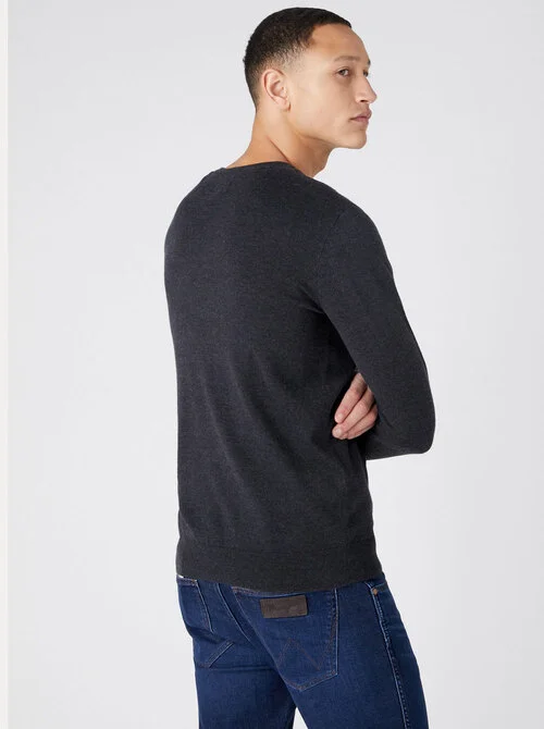 Wrangler Crewneck Knit Dark Grey Mel