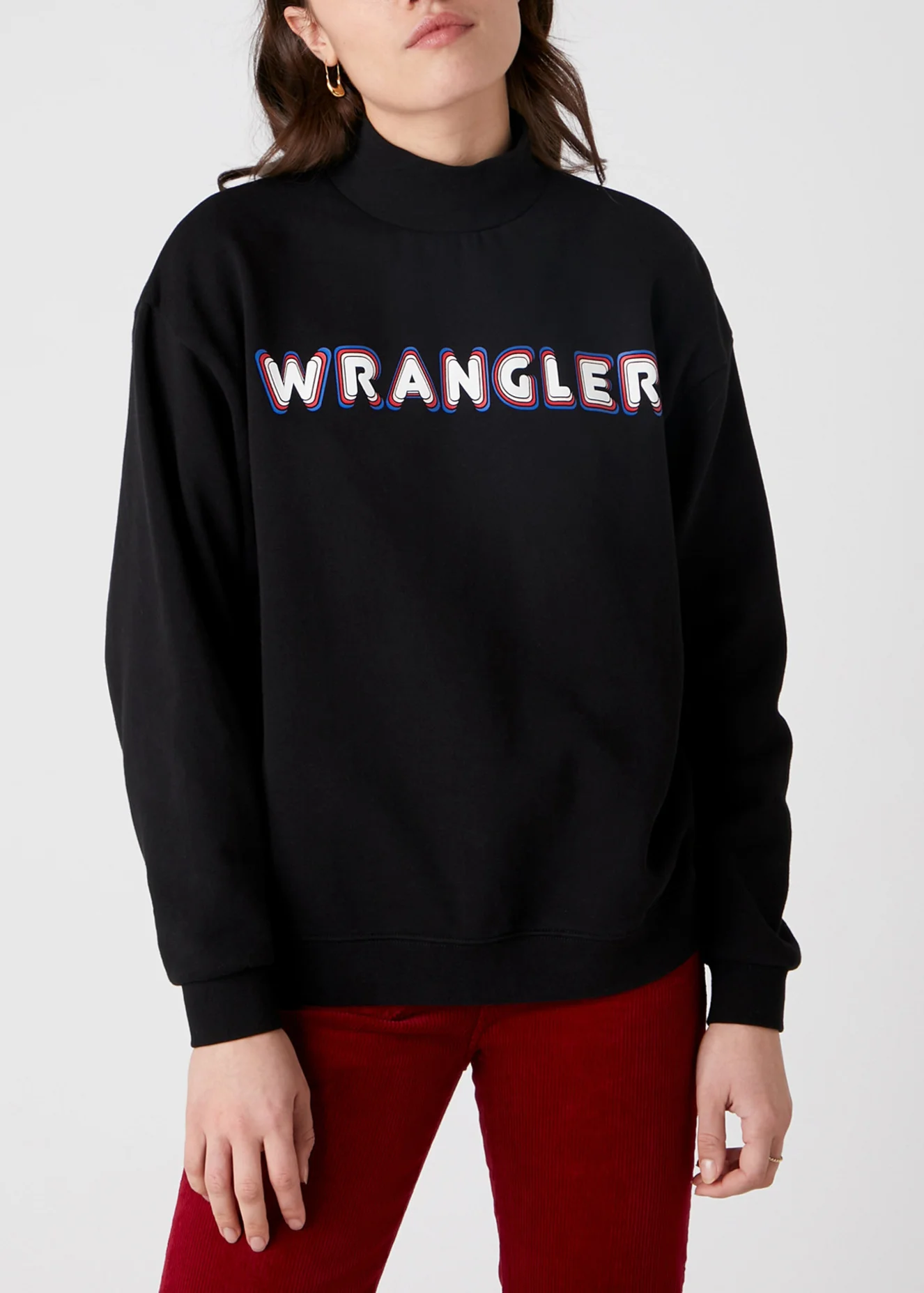 Wrangler High Neck Logo Black