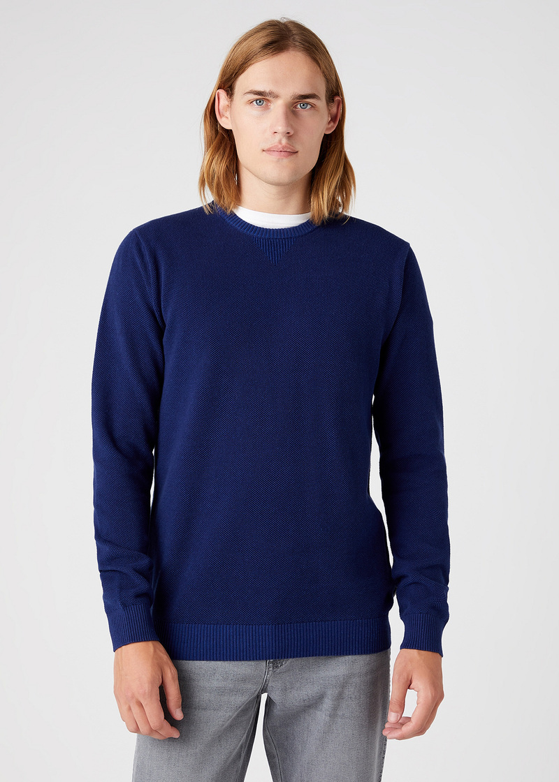 Wrangler Two Tone Crewneck Medieval Blue - W8C6RLX9I