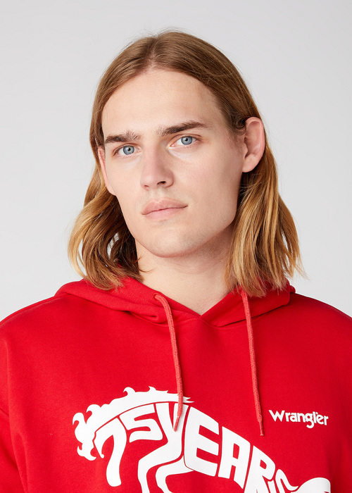 Wrangler 75th Anni Hoodie Chinese Red - W645HTXCJ