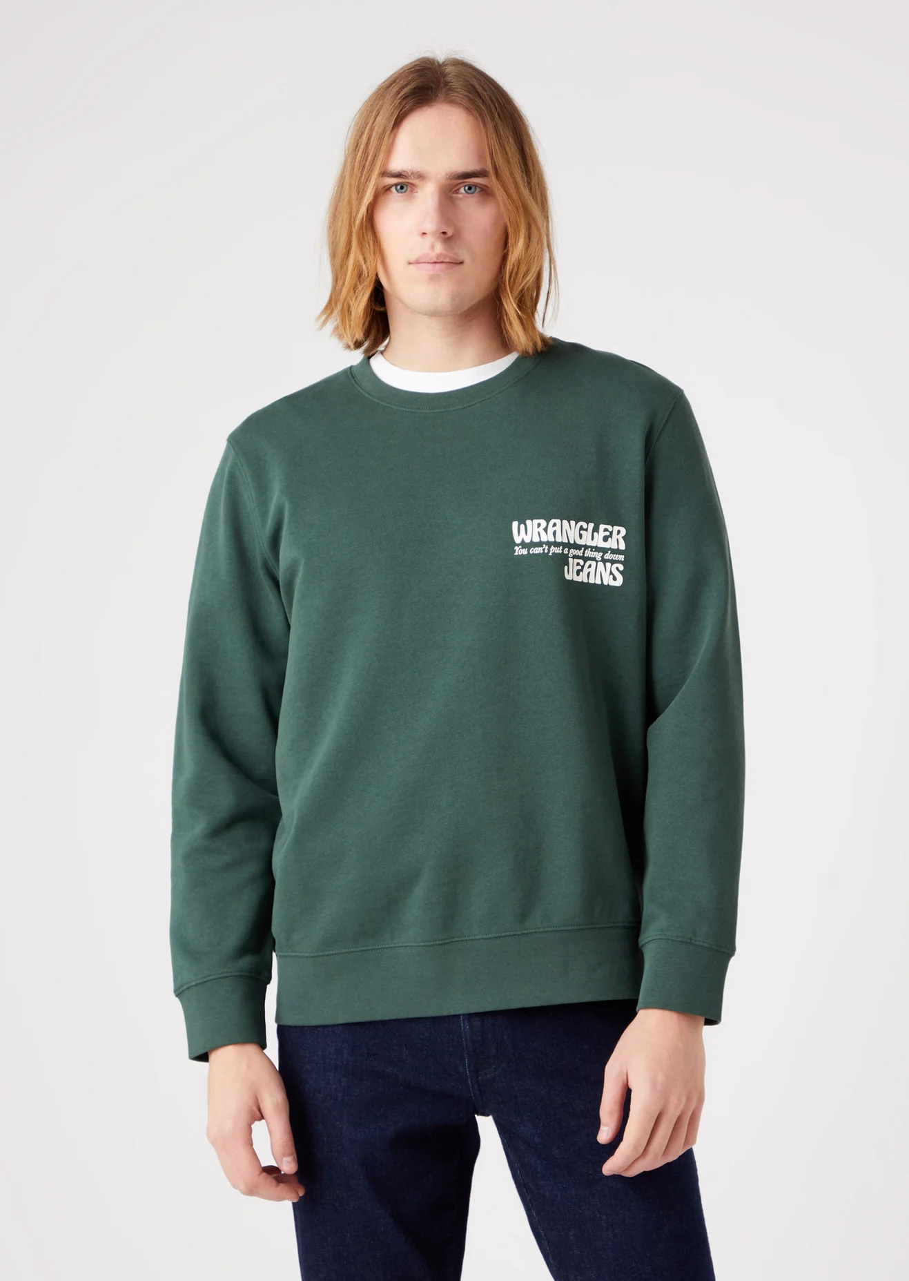 Wrangler Slogan Crew Sycamore Green