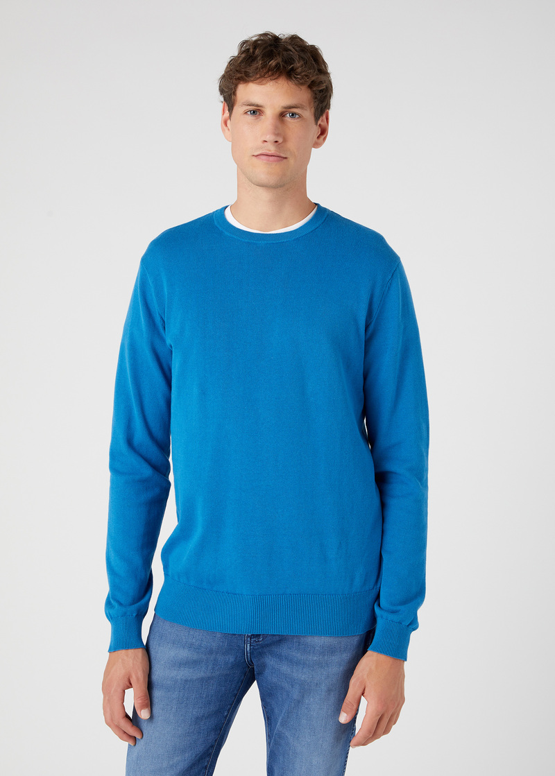 Wrangler Crewneck Knit Deep Water - W8A0QJ69F