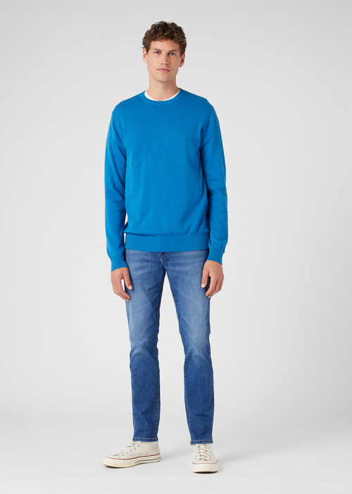 Wrangler Crewneck Knit Deep Water - W8A0QJ69F