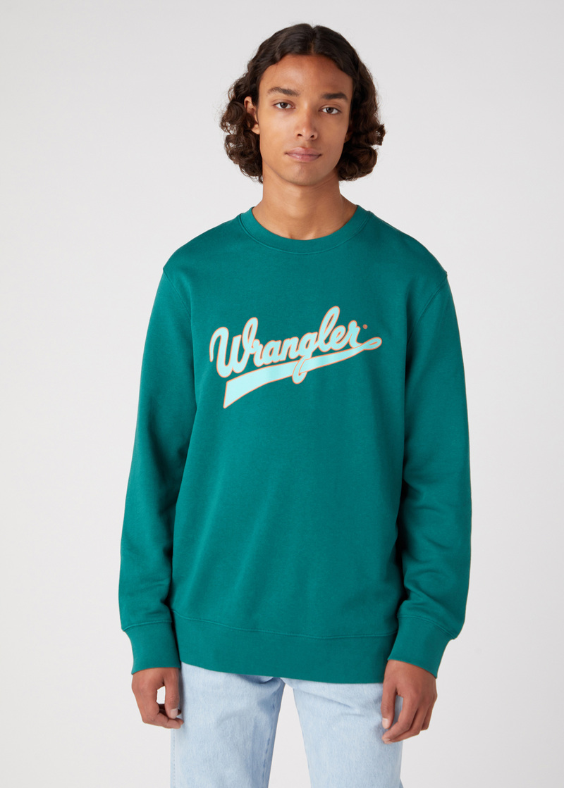 Wrangler Crew Neck Bayberry Green - W6H0I3G26